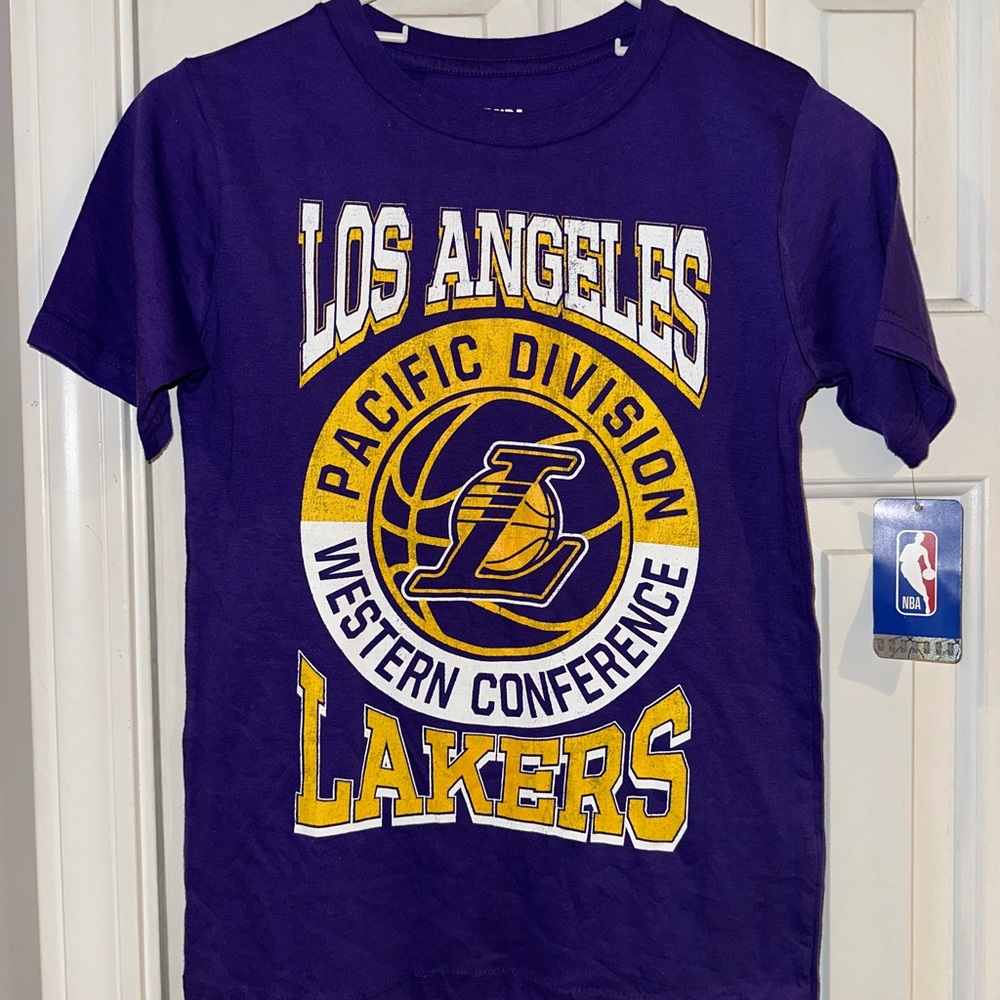 Kids LA Lakers Medium Size 8 / 10 - Short-Sleeve NBA Tee T-shirt NWT, Purple - Picture 1 of 8